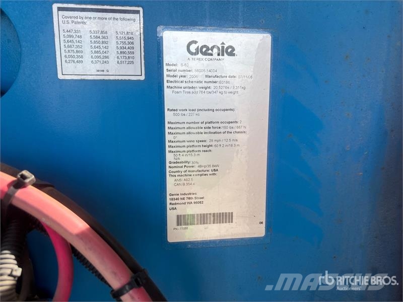 Genie S60 2WD Diesel Telescopic Boom Lift (Inoperable) Teleskopiskie pacēlāji