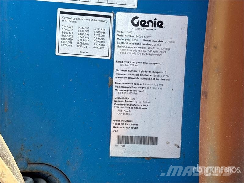 Genie S60 4WD Diesel Telescopic Boom Lift Teleskopbühnen