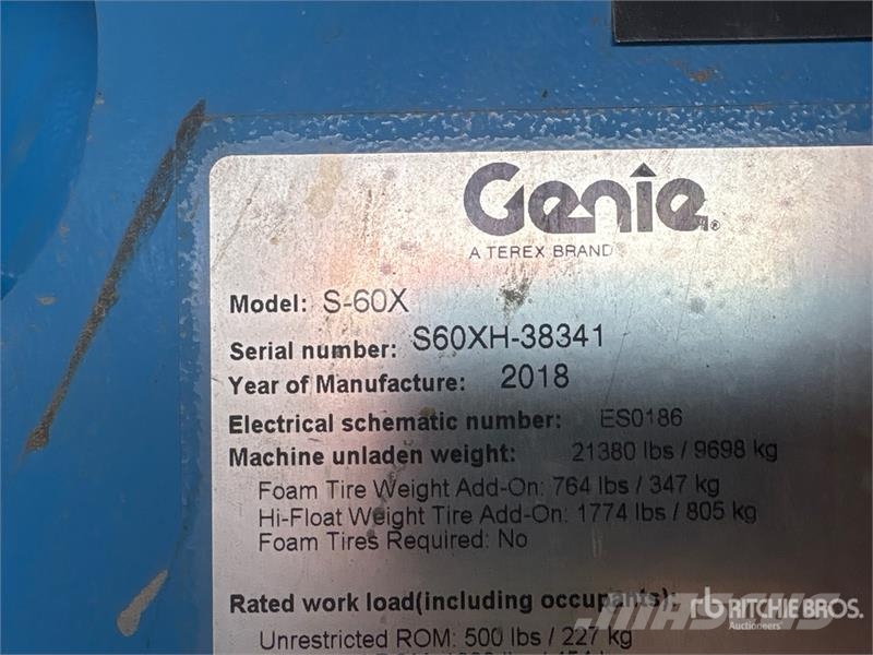 Genie S60X 4WD Diesel Telescopic Boom Lift Plataformas elevatórias telescópicas