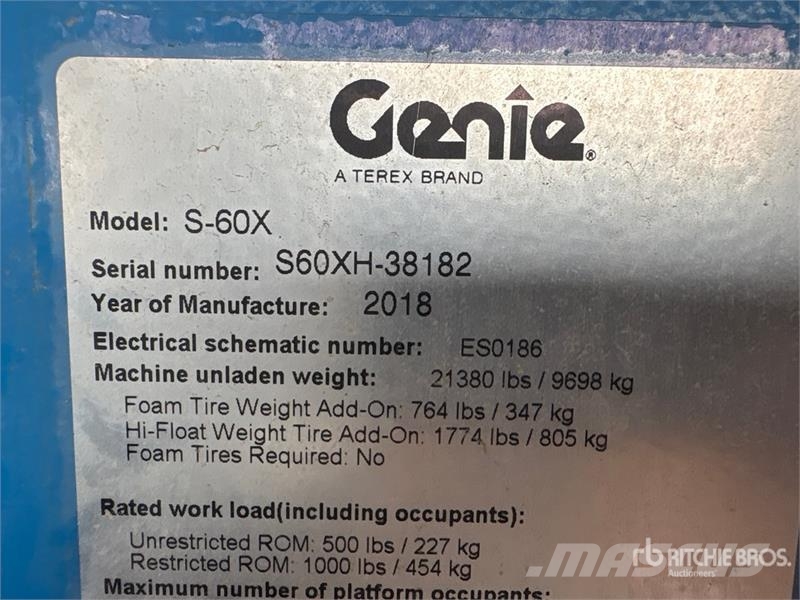 Genie S60X 4WD Diesel Telescopic Boom Lift Teleszkópos emelők