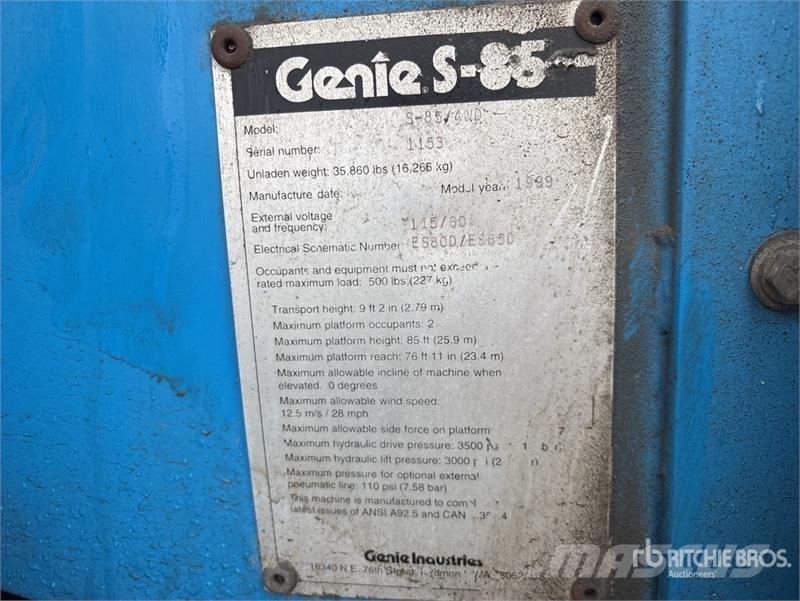 Genie S85 4WD Diesel Telescopic Boom Lift 伸縮臂高空作業車