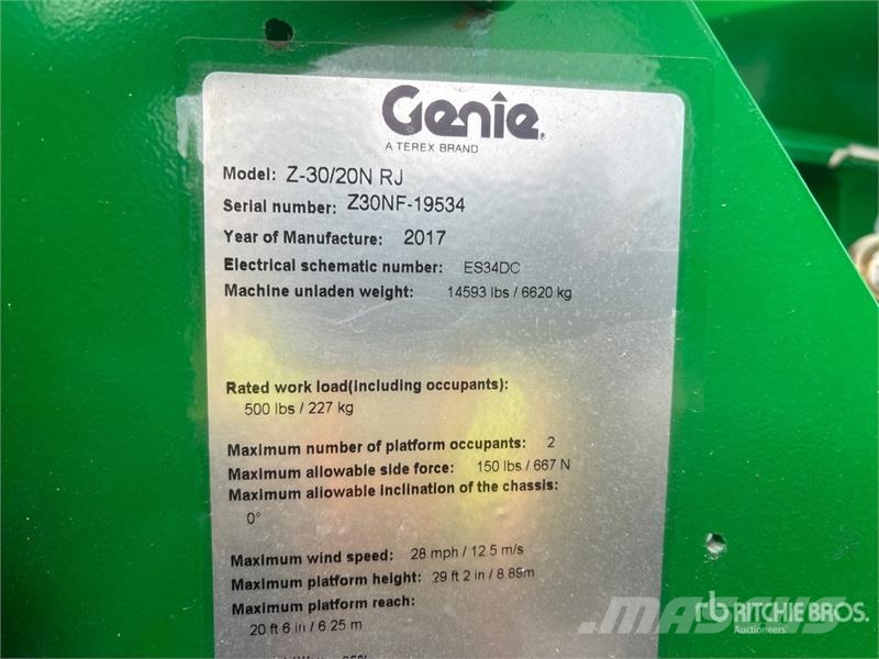 Genie Z-30/20N RJ 2WD Electric Articulating Boom Lift Articulated boom lifts