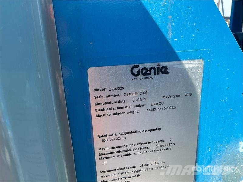 Genie Z-34/22N 2WD Electric Articulating Boom Lift Ανυψωτήρες με αρθρωτό βραχίονα