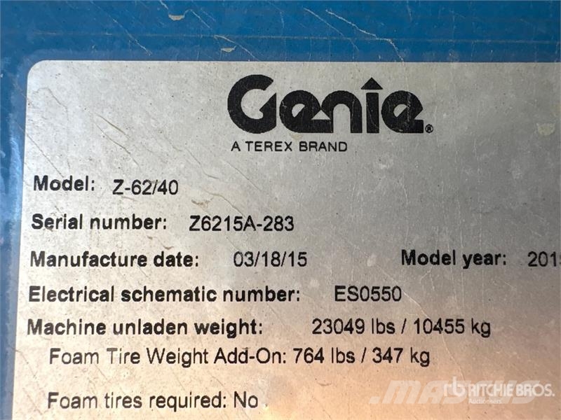 Genie Z-62/40 4WD Diesel Articulating Boom Lift Articulated boom lifts
