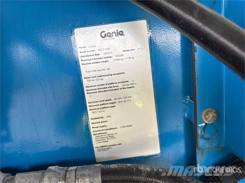 Genie Z-80/60 4WD Diesel Articulating Boom Lift Karos emelők