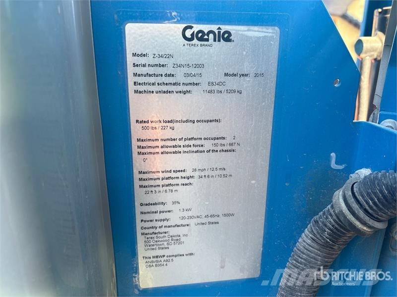 Genie Z34/22N 2WD Electric Articulating Boom Lift Elevadores braços articulados