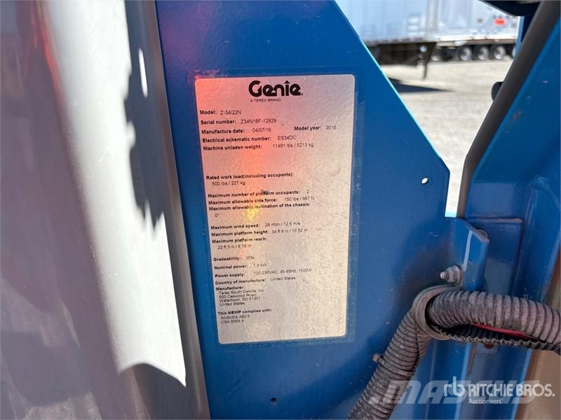 Genie Z34/22N 2WD Electric Articulating Boom Lift Bomliftar