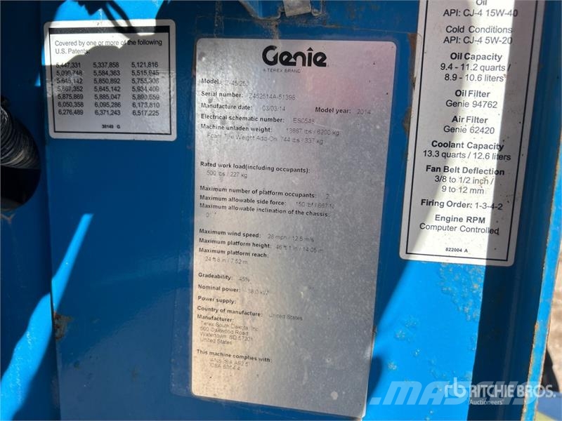 Genie Z45/25JRT 4WD Diesel Articulating Boom Lift Nacelles articulées