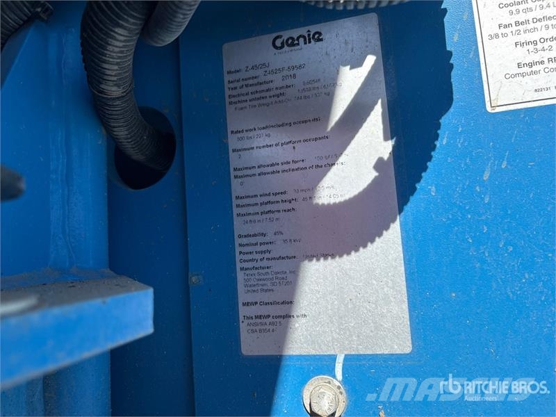 Genie Z45/25JRT 4WD Diesel Articulating Boom Lift رافعات سلة مفصلية