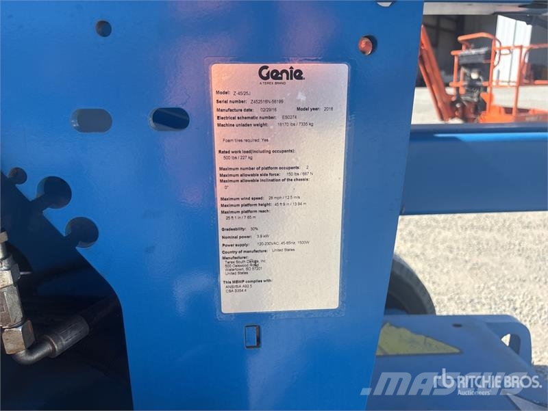 Genie Z4525J 2WD Electric Articulating Boom Lift Articulated boom lifts
