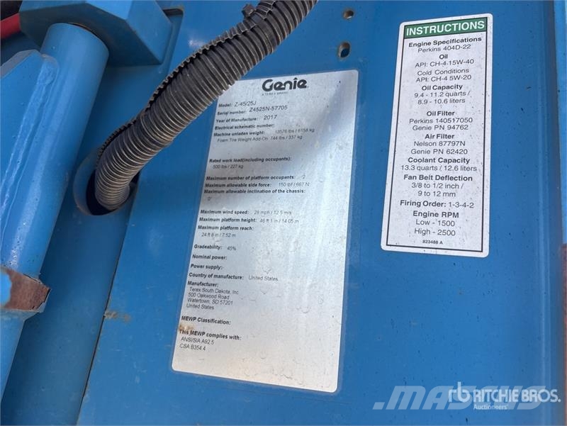 Genie Z4525J 4WD Diesel Articulating Boom Lift رافعات سلة مفصلية