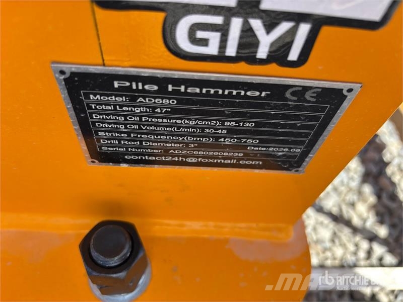 GIYI GY-AD680 Skid Steer Post Driver (Unused) Equipement de clôture