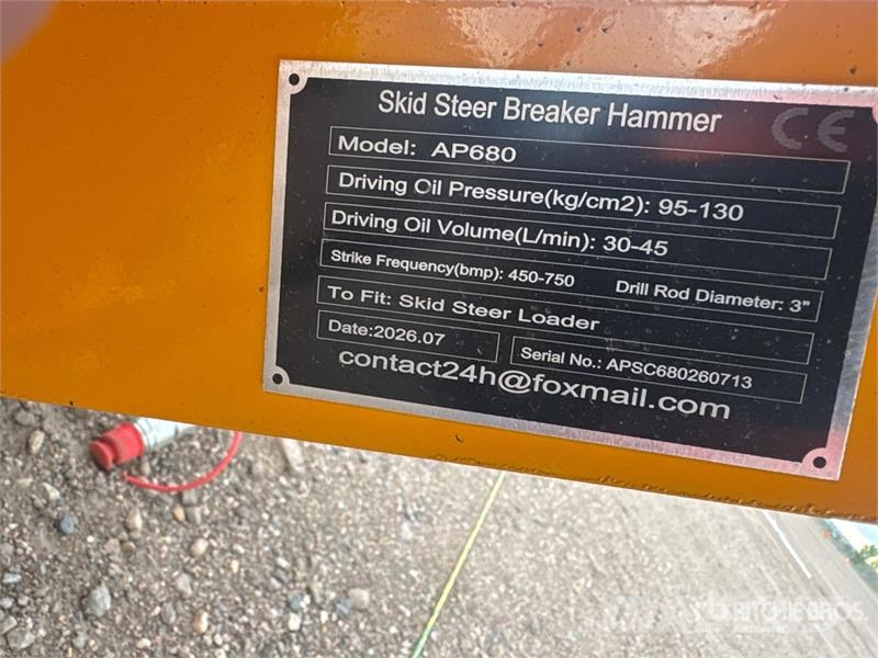  GIYI GY-AP680 Skid Steer Breaker (Unused) Kladiva