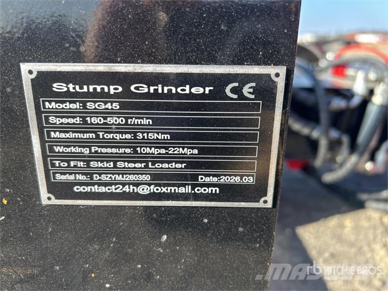  GIYI GY-BSG45 Skid Steer Stump Grinder (Unused) Gradas vibratorias / rotocultivadoras