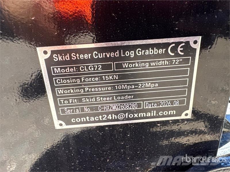 GIYI GY-CLG72 72 in Log Skid Steer Grapple (Unused Грейфери