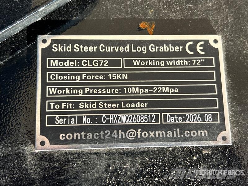  GIYI GY-CLG72 72 in Log Skid Steer Grapple (Unused خطاطيف