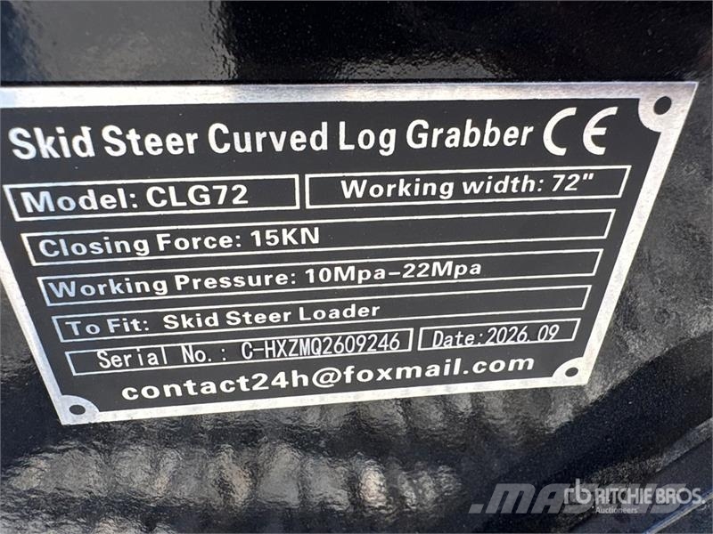  GIYI GY-CLG72 72 in Skid Steer Grapple (Unused) خطاطيف