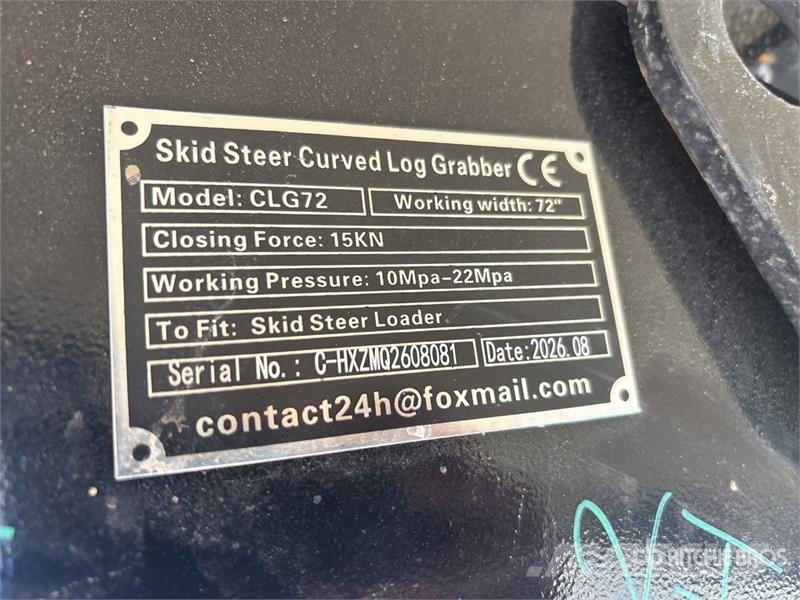 GIYI GY-CLG72 72 in Skid Steer Grapple (Unused) Grabilice