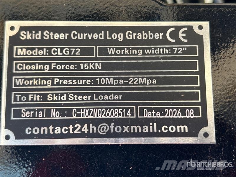  GIYI GY-CLG72 72 in Skid Steer Grapple (Unused) Garras