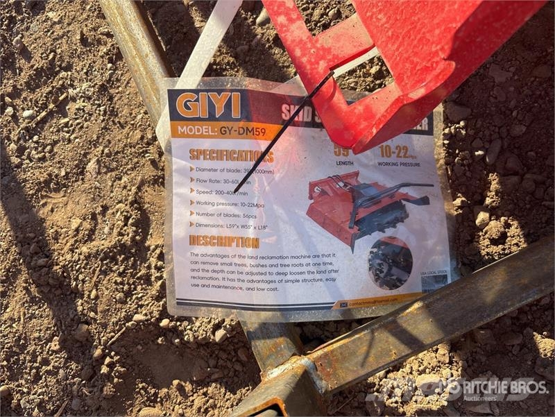 GIYI GY-DM59 39 in Disc Skid Steer Mulcher (Unused ماكينات تقطيع أخشاب الحراجة