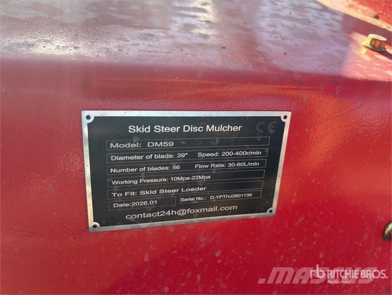  GIYI GY-DM59 39 in Disc Skid Steer Mulcher (Unused ماكينات تقطيع أخشاب الحراجة