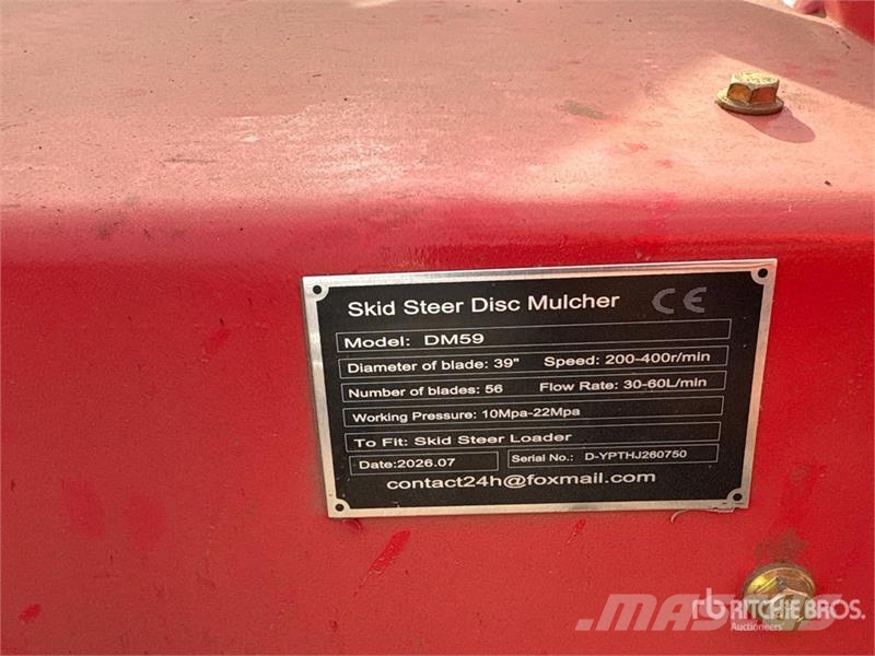 GIYI GY-DM59 59 in Disc Skid Steer Mulcher (Unused Trince forestali