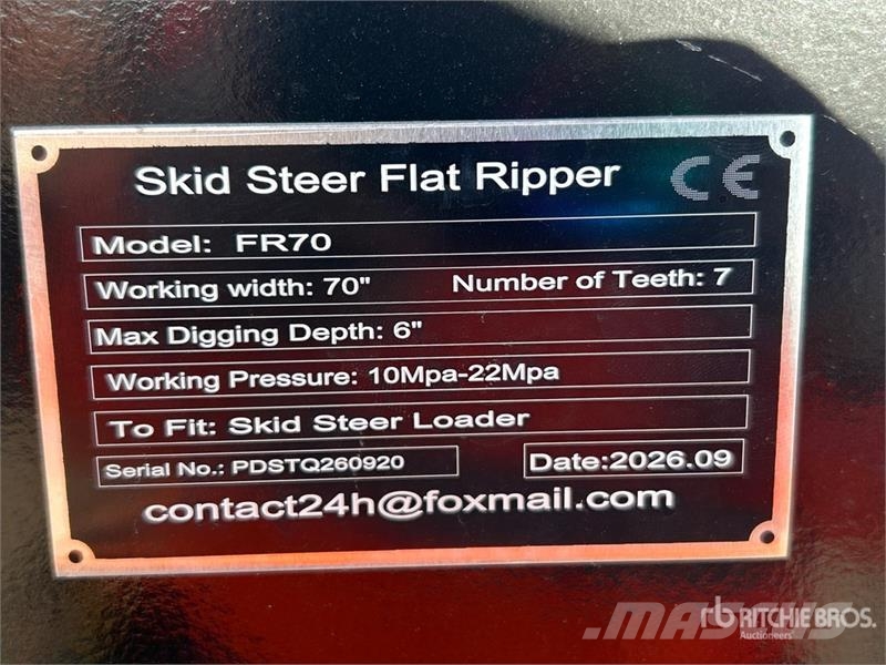 GIYI GY-FR70 70 in Ripper Skid Steer Landplane (Un 田間拖曳