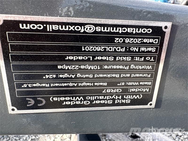 GIYI GY-GR87 87 in Skid Steer Grader (Unused) Other components