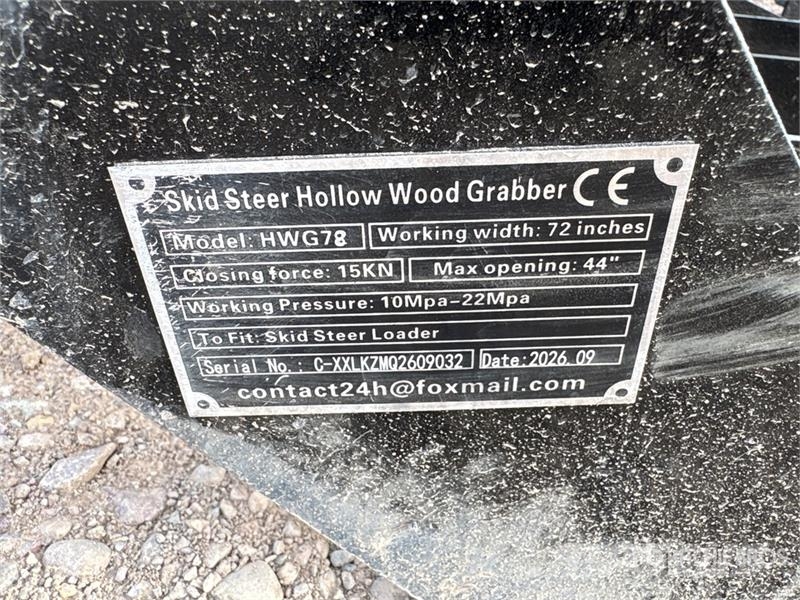 GIYI GY-HWG72 72 in Hollow Wood Grappler Skid Stee Grappin