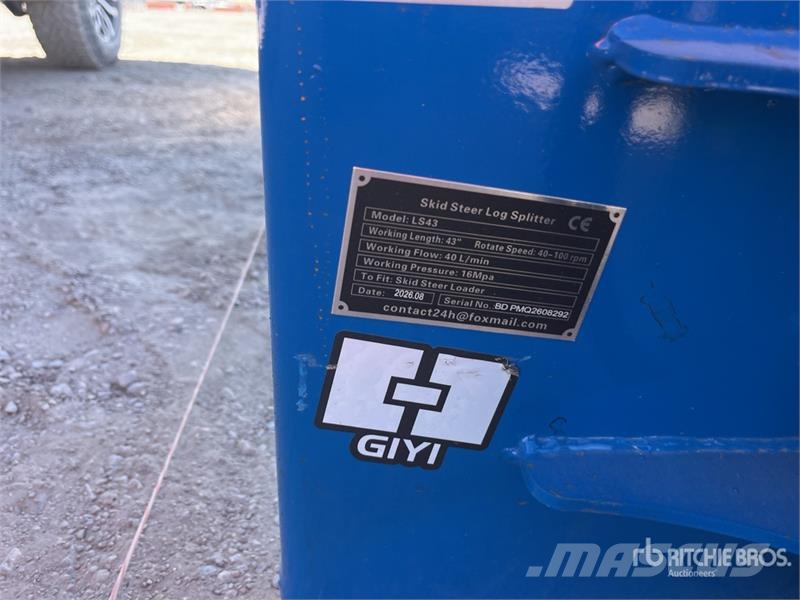 GIYI GY-LS43 43 in Skid Steer Log Splitter (Unused Wood splitters and cutters