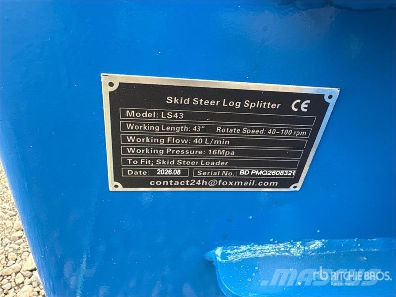 GIYI GY-LS43 Skid Steer Log Splitter (Unused) Puulõikurid ja halumasinad