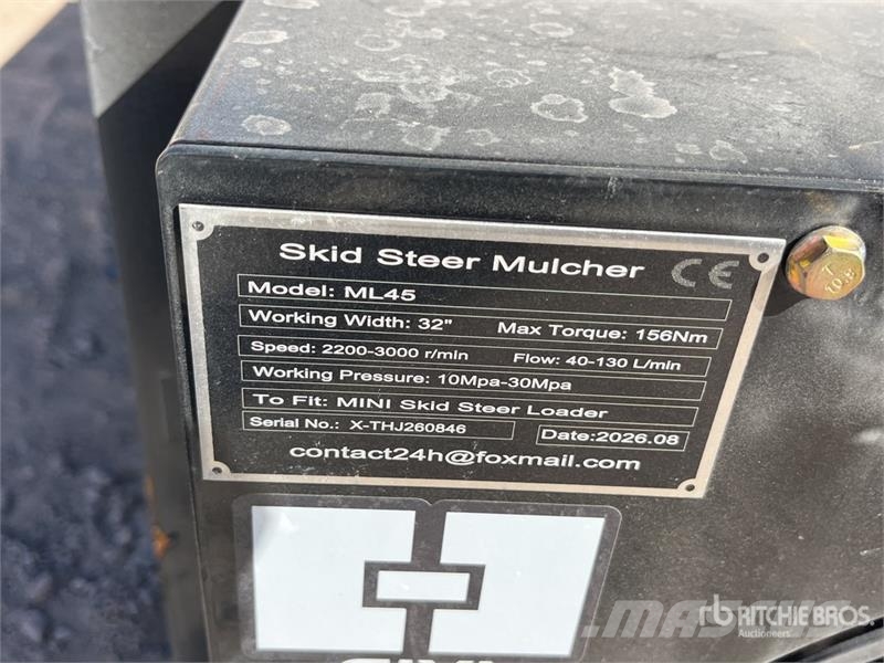 GIYI GY-ML45 32 in Mini Skid Steer Mulcher (Unused Forestry mulchers