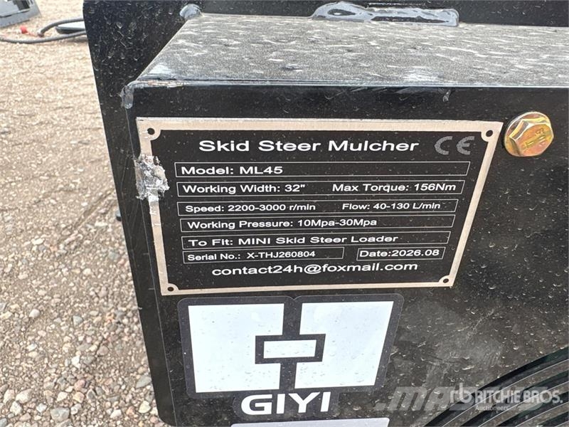 GIYI GY-ML45 32 in Mini Skid Steer Mulcher (Unused Šumarski malčeri