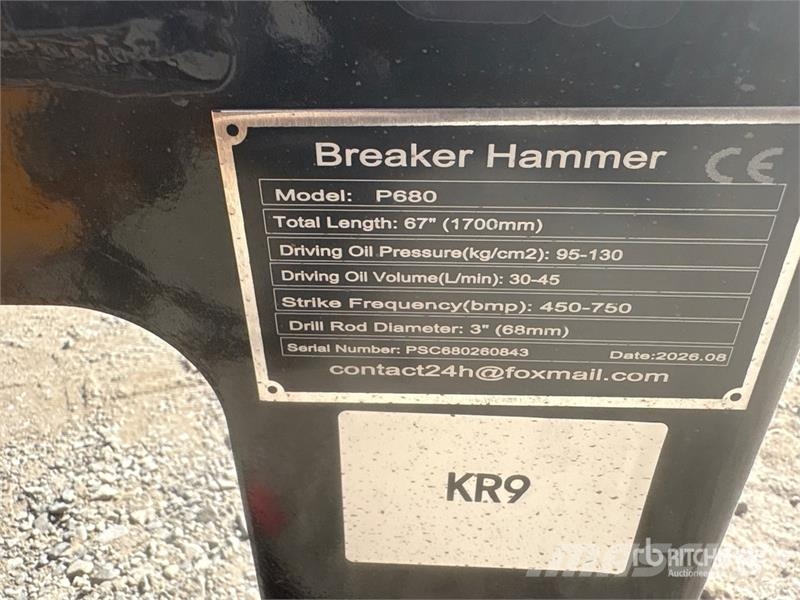 GIYI GY-P680 45 in Skid Steer Breaker (Unused) 브레이커