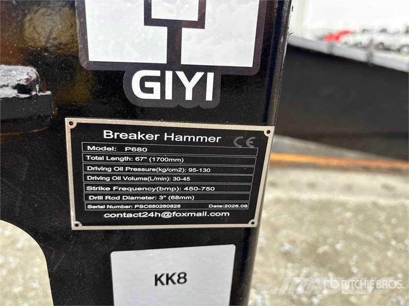 GIYI GY-P680 62 in Skid Steer Breaker (Unused) Hydraulik / Trykluft hammere