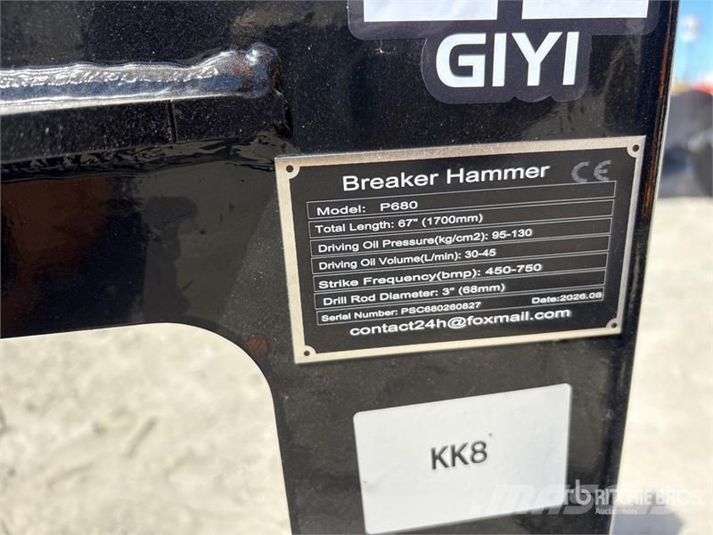 GIYI GY-P680 Skid Steer Breaker (Unused) Hydraulik / Trykluft hammere
