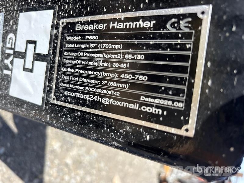 GIYI GY-P680 Skid Steer Breaker (Unused) Čekići