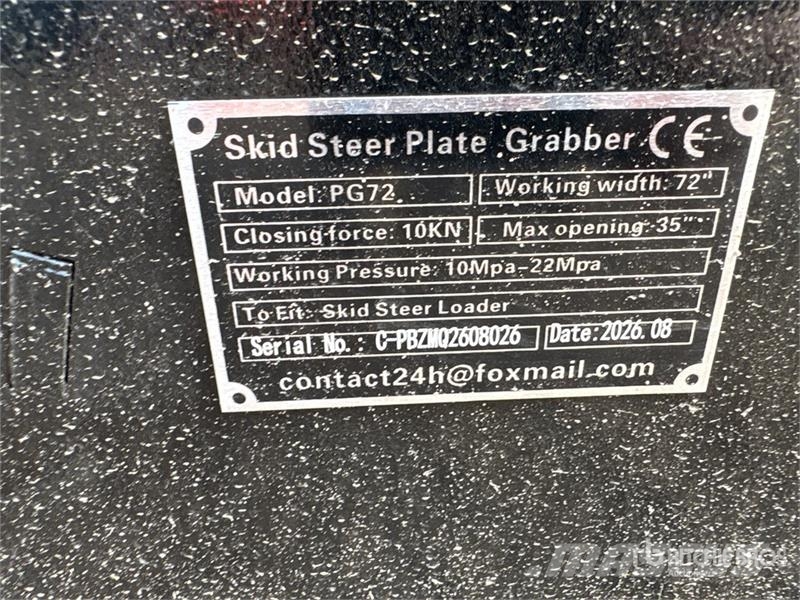 GIYI GY-PG72 72 in Plate Grabber Skid Steer Grappl Gripar