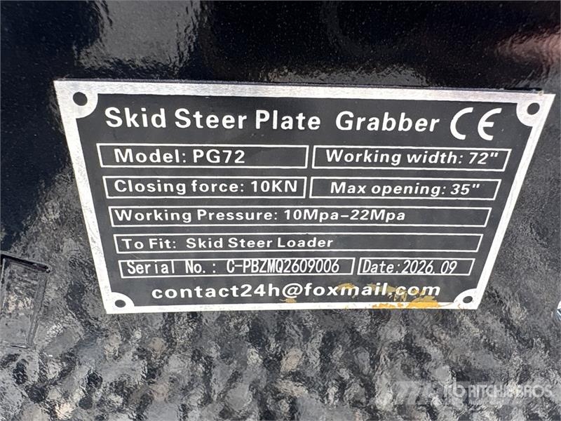  GIYI GY-PG72 72 in Skid Steer Grapple (Unused) خطاطيف