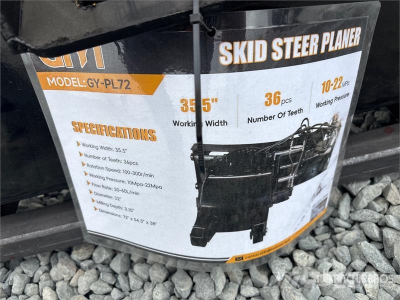 GIYI GY-PL72 35.5 in Skid Steer Planer (Unused) Other components