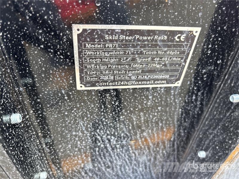  GIYI GY-PR71 71 in Skid Steer Power Rake (Unused) Τσουγκράνες και χορτοξηραντικές μηχανές