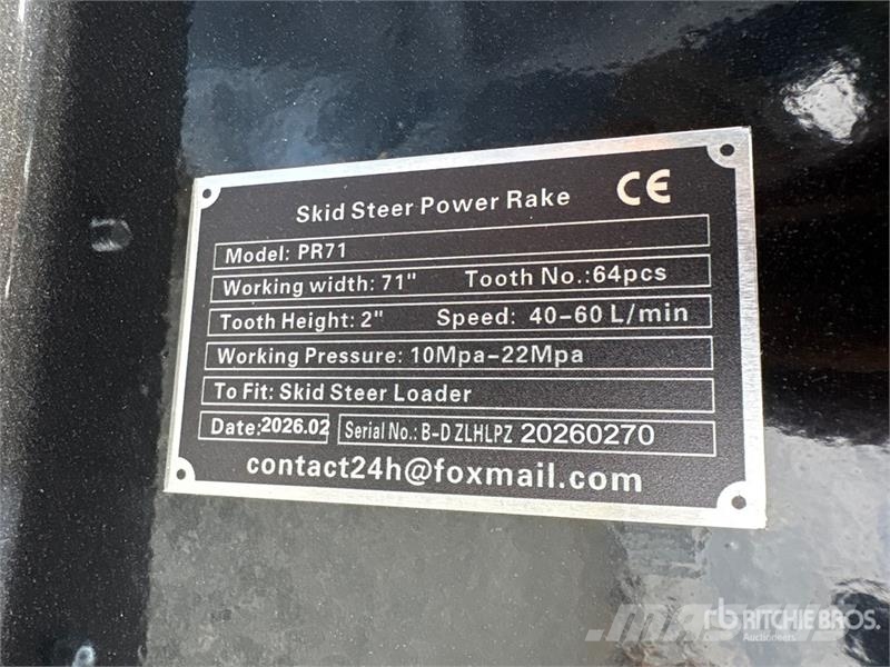 GIYI GY-PR71 71 in Skid Steer Power Rake (Unused) Ancinho virador