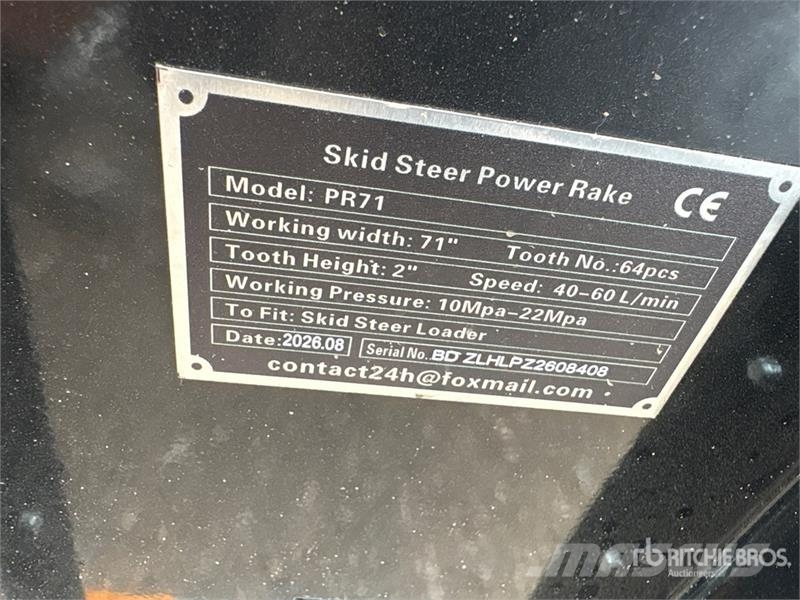 GIYI GY-PR71 71 in Skid Steer Power Rake (Unused) 耙與翻草機