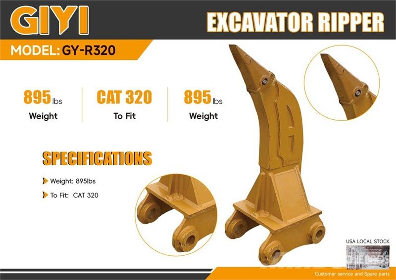  GIYI GY-R320 Excavator Ripper - Fits Cat 320 (Unus Skarifikatori