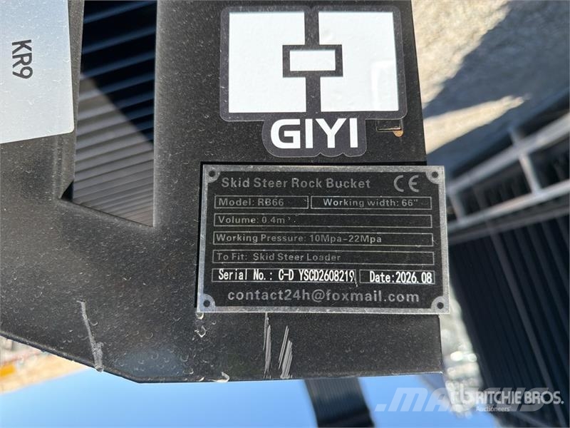 GIYI GY-RB66 66 in Rock Skid Steer Bucket (Unused) Žlice