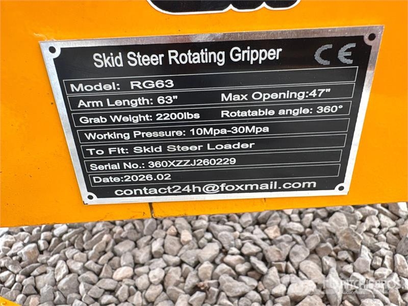 GIYI GY-RG63 63 in 360 Rotating Skid Steer Grapple Grijpers