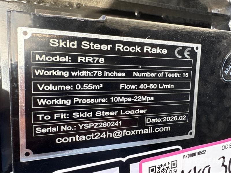  GIYI GY-RR78 78 in Rock Rake (Unused) Other components