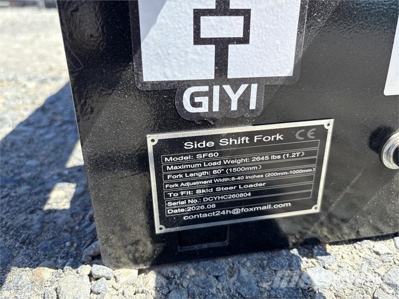 GIYI GY-SF60 60 in Side Shift Skid Steer Forks (Un Građevinarske viljuške