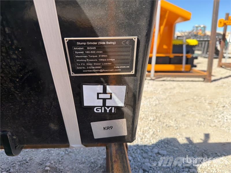GIYI GY-SG45 Skid Steer Stump Grinder (Unused) 動力耙和旋轉式耕耘機
