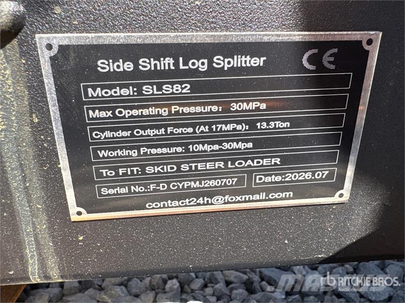  GIYI GY-SLS82 Skid Steer Log Splitter (Unused) Wood splitters and cutters